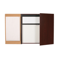 Conference board with a melamine finish and 2 doors including a built-in projection screen