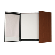 Conference board with a black melamine box and laminated exterior finish
