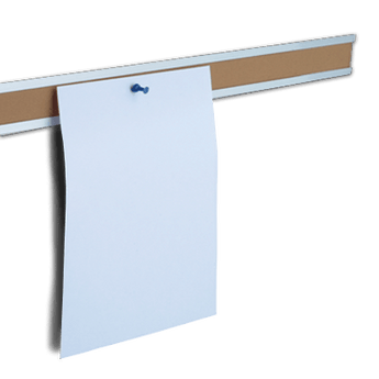 Display moulding with a cork insertion for displaying or pinning documents