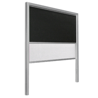 Vertical sliding board with several writing surfaces