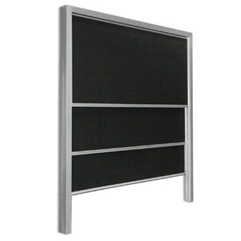Triple vertical sliding board with several writing surfaces