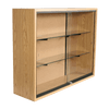 Glass display cabinet with lock, glass doors and glass shelves