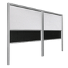 Double vertical sliding board with many writing surfaces